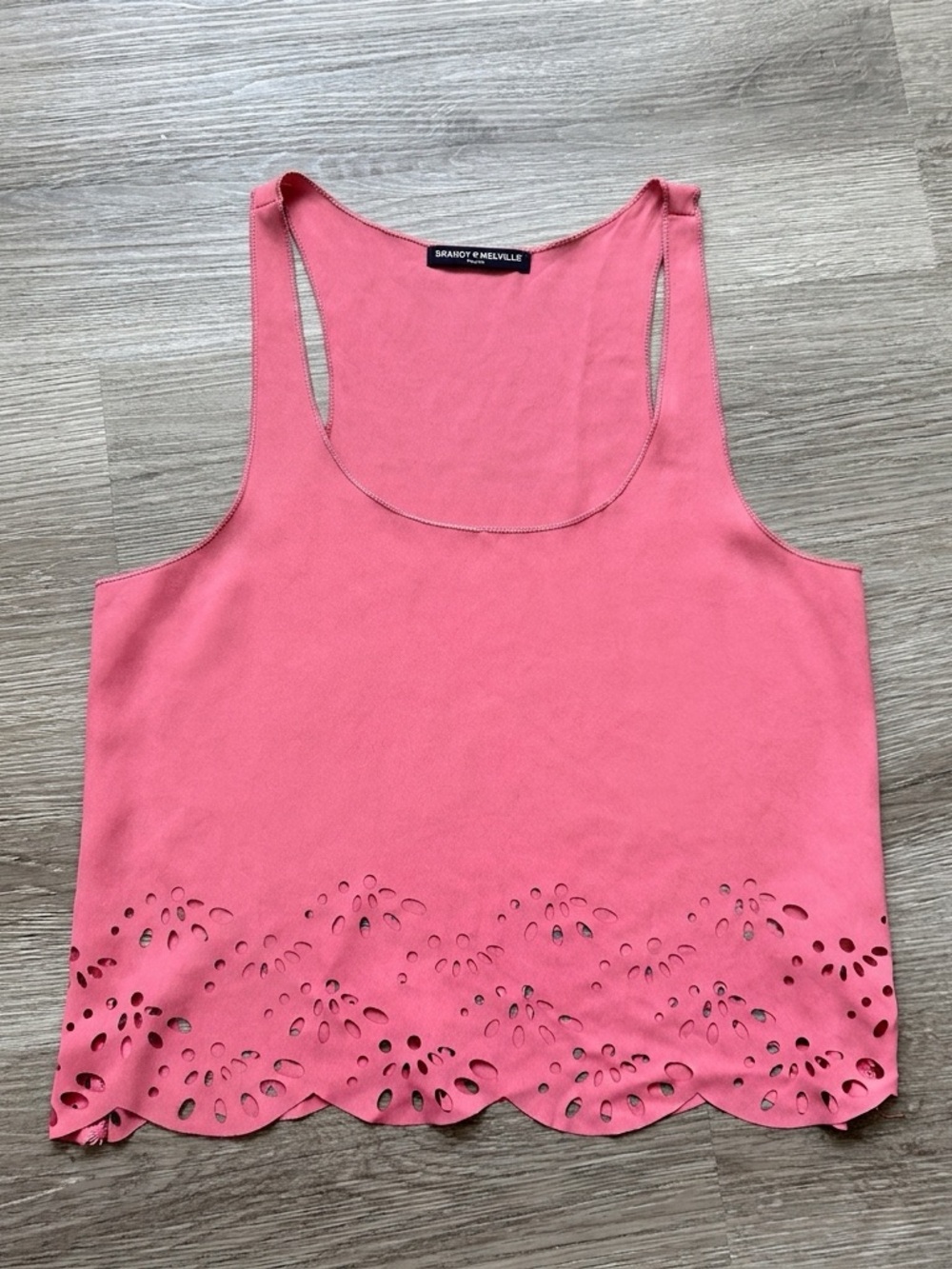 Brandy Melville Pink Laser-Cut t- back Tank camisole- one size